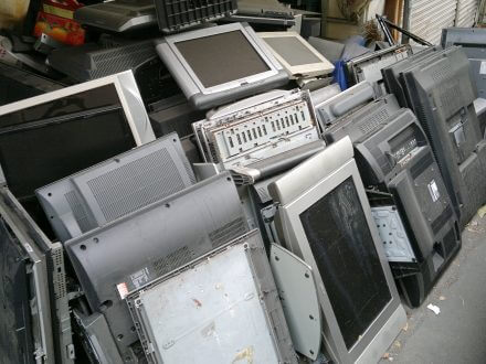 photo of old flat panel televisions
